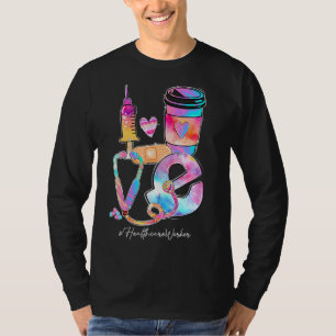 Camiseta Tie Dye Love Healthcare Worker Stethoscope Nuring