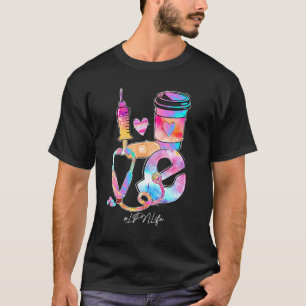 Camiseta Tie Dye Love Lpn Life Stethoscope Enfermeiras D