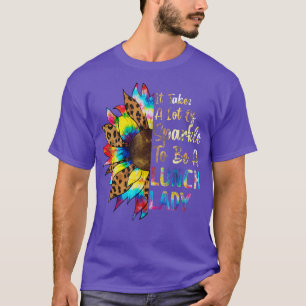 Camiseta Tie Dye Lunch Lady Professora Sunflower Lepard Vol