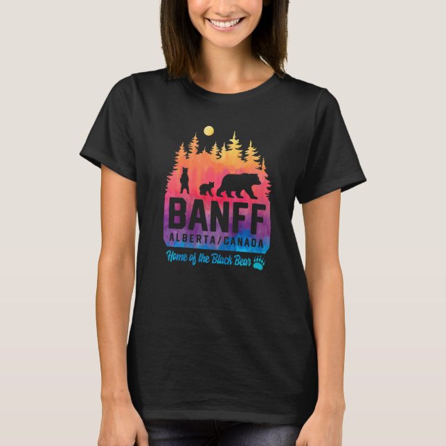Camiseta Tie Dye Madre Bear e Cubs Banff National Park (Frente)