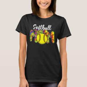Camiseta Tie Dye Mãe Softball Mãe De Jogador De Softball Mã
