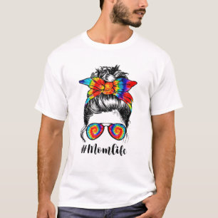 Camiseta Tie Dye Mãe Vida Cabelo Maluco Cabelo Solar Mamãe