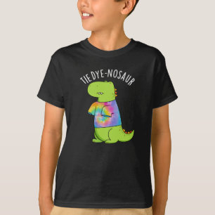 Camiseta Tie-dye-nosaur Piada de Dinossauro Divertida Fundo