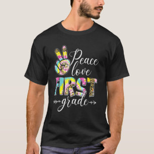 Camiseta Tie Dye Peace Love 1rua Grau Primeiro Dia Da Escol
