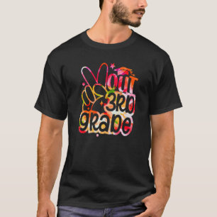 Camiseta Tie Dye Peace Out 3rd Grade Graduation No Último D