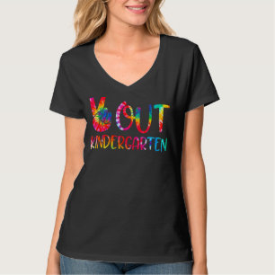 Camiseta Tie Dye Peace Out Kindergarten Happy Day