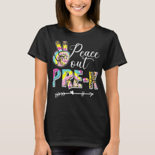 Camiseta Tie Dye Peace Out Pre-K Último Dia Do Verão Escola