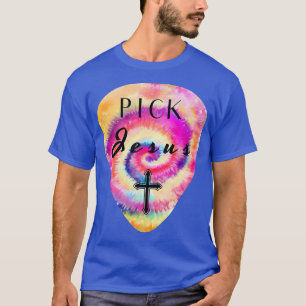 Camiseta Tie Dye Pick Jesus Guitar Pick Pun Culto Música L