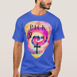 Camiseta Tie Dye Pick Jesus Guitar Pick Pun Culto Música L