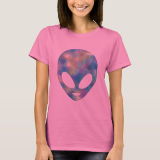 Camiseta Tie Dye Pincelado Pastel Sorrindo Cabeça de Aliení