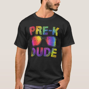 Camiseta Tie Dye Pre K Dude Óculos Solares De Volta Ao Estu