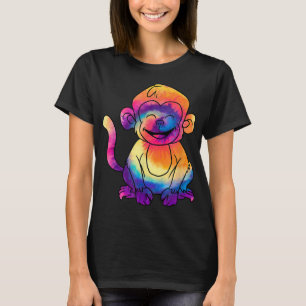Camiseta Tie-Dye Psychedelic Chimpanzee Mackey Ape Willife