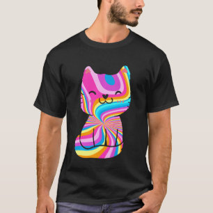 Camiseta Tie-Dye Psychedelic Proprietário do Gatinho Furry 