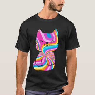 Camiseta Tie-Dye Psychedelic Proprietário do Gatinho Furry 
