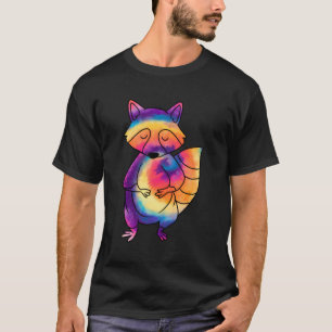 Camiseta Tie Dye Psychedelic Raccoon Trash Panda Animal