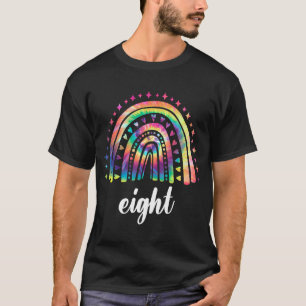 Camiseta Tie Dye Rainbow Com Oito Anos 8 Dias 8º Aniversári