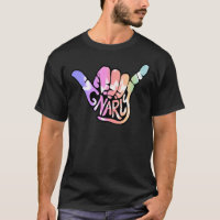 (Tie Dye Rainbow) Gnarly Shaka Hang Loose Sticker