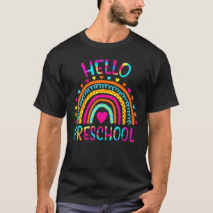 Camiseta Tie Dye Rainbow Hello Pre K Teacher Preschocolin B