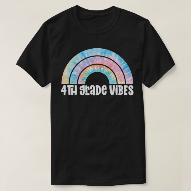 Camiseta Tie Dye Rainbow para 4º Grades (Frente do Design)