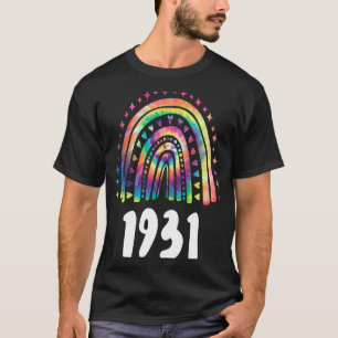 Camiseta Tie Dye Rainbow Year Of Birth 1931 Birthday