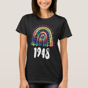 Camiseta Tie Dye Rainbow Year Of Birth 1948 Birthday