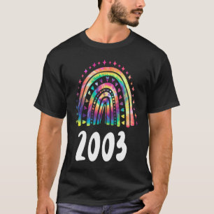 Camiseta Tie Dye Rainbow Year Of Birth 2003 Birthday