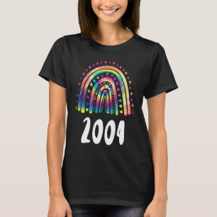 Camiseta Tie Dye Rainbow Year Of Birth 2004 Birthday