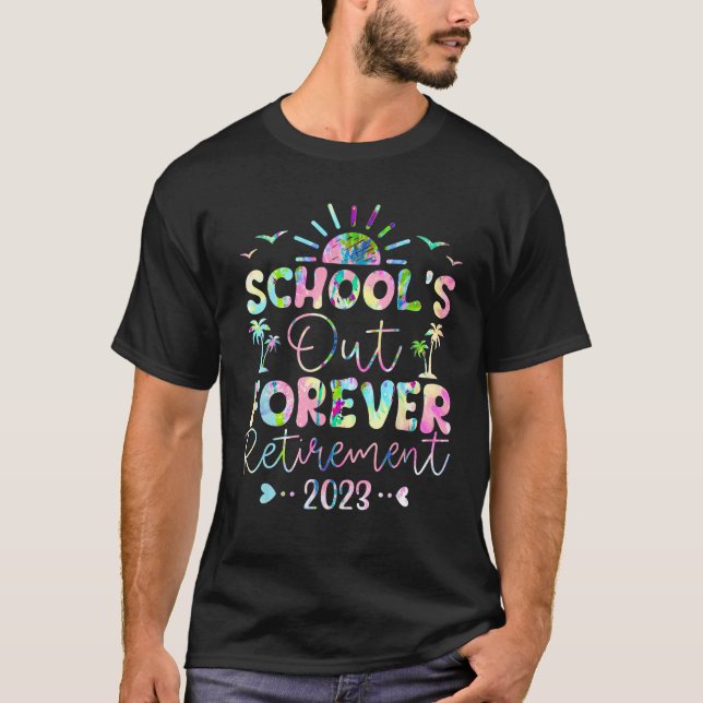 Camiseta Tie Dye School está fora da aposentadoria Professo (Frente)