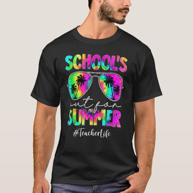 Camiseta Tie Dye School está fora para o vidro de vida do p (Frente)