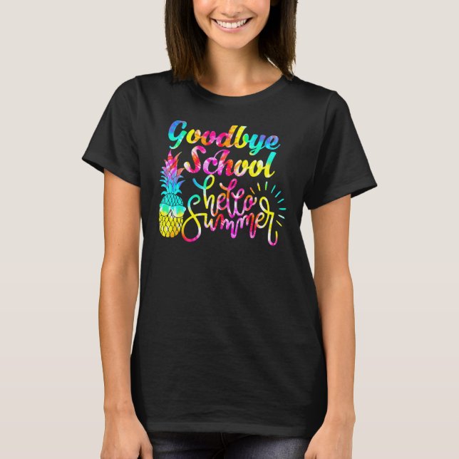 Camiseta Tie Dye School Hello Summer Pineapple Último (Frente)