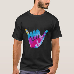 Camiseta Tie Dye Shaka Hang Salutação do Surf Solto