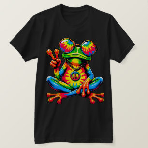 Camiseta Tie Dye Sinal de Paz do Sapo Hippie
