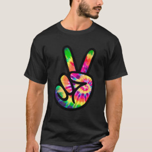 Camiseta Tie Dye Sinal De Paz Retrotraumática Ideia Paz E L