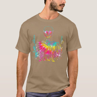 Camiseta Tie Dye Skeleton Leading Book Encantado Livro Love