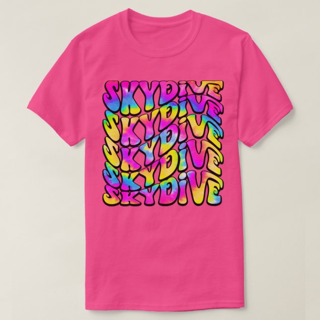 Camiseta Tie Dye Skydiving Retro Skydiver (Frente do Design)