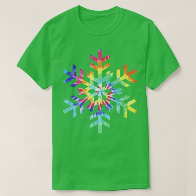 Camiseta Tie Dye Snowflake de inverno (Frente do Design)