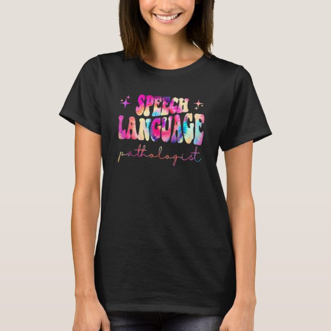 Camiseta Tie Dye Speech Language Therapist Patologista Retr (Frente)