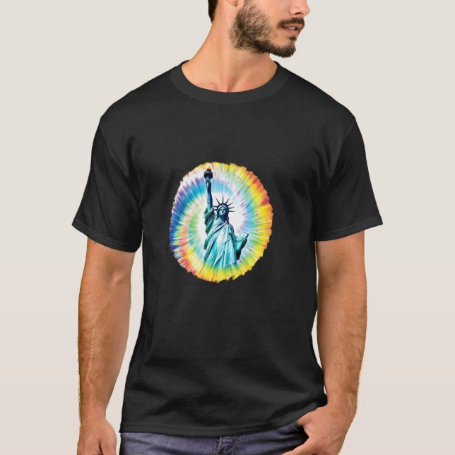 Camiseta Tie Dye Statue of Liberty Women Men Kids Liberty (Frente)