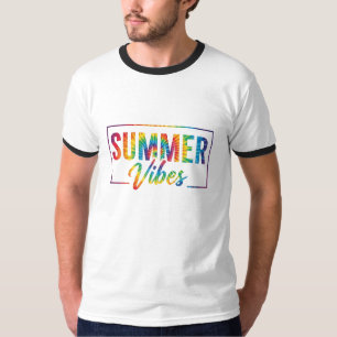 Camiseta Tie-Dye SUMMER Vibes – Arco-íris Colorido