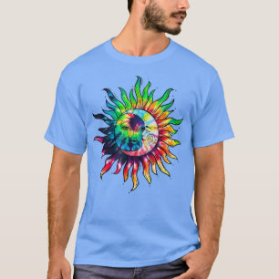 Camiseta Tie Dye Sun Moon Love Boho Chic Retro 70s 80s Aest