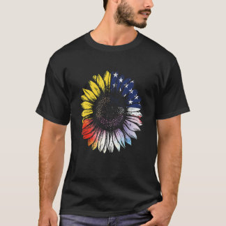 Camiseta Tie Dye Sunflower American Flag 4º Do Julho Pat