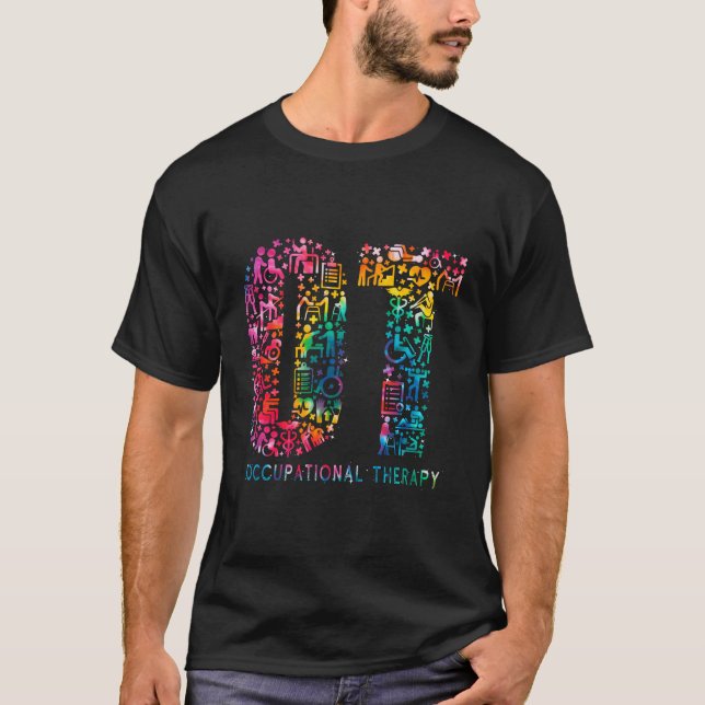 Camiseta Tie Dye Terapêutica Ocupacional Mês Assistente (Frente)