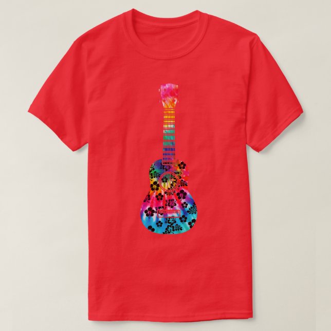 Camiseta Tie Dye Ukulele Player Havaiano 1 (Frente do Design)