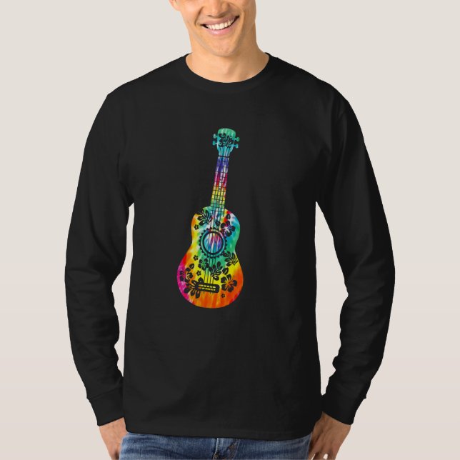 Camiseta Tie Dye Ukulele Player músico havaiano (Frente)