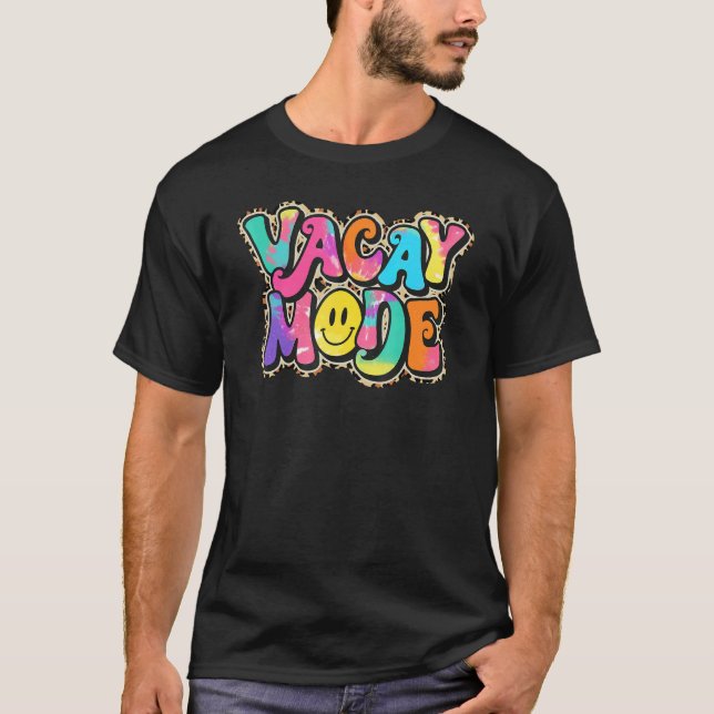 Camiseta Tie Dye Vacay Mode Beach Life Hello Summer Vacatie (Frente)