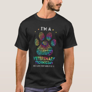 Camiseta Tie Dye Veterinary Technician Paw Print Vet Costu