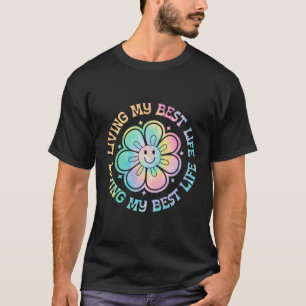 Camiseta Tie Dye Vivendo Minha Melhor Vida Sorri Face Inspi