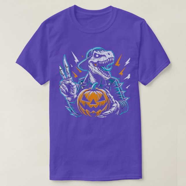 Camiseta TieDye Dinossaur Hippie Dinossaur Halloween 1 (Frente do Design)