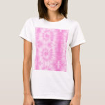 Camiseta Tiedye Pink Spiral Hippie Tie Dye<br><div class="desc">Pastel tie dye pattern design in pink and white color. Pink tiedye shibori hippie spiral design pattern t-shirt</div>