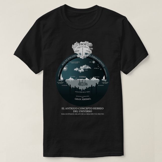 Camiseta Tierra Plana Ancestral Concepto Del Universo Flat (Frente do Design)